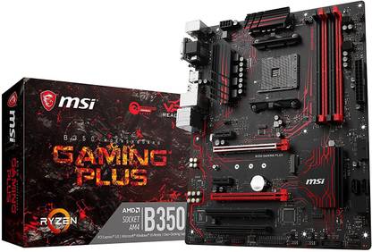 MSI MSI Gaming AMD Ryzen B350 DDR4 VR Ready HDMI USB 3 ATX Motherboard (B350 GAMING PLUS) AM4Socket ATX AMD B350 Chipset DDR4 Motherboard for Desktop