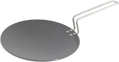 Dailyware Hard Anodized RotiTawa/Tawa with 304 SS Handle,22cm,Black,4.06mm thick Tawa 40 cm diameter