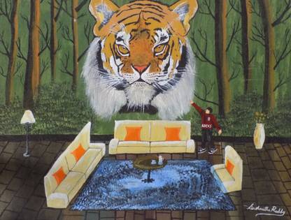 S Paintings 3D Painting Acrylic 24 inch x 1 inch Painting