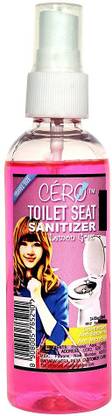 CERO Antibacterial/Disinfectant TOILET SEAT SANITIZER (100ml) for Travelling Women Lemon Liquid Toilet Cleaner