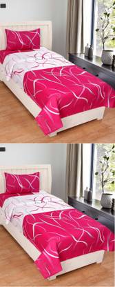 ZAin 120 TC Cotton Single Self Design Flat Bedsheet