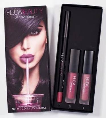 Huda Beauty lipstick set with lipliner