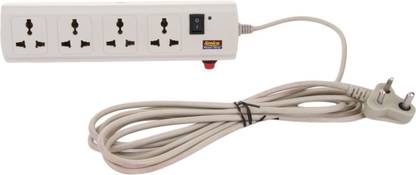 zaysoo 4 Universal Socket & 1 Master Switch 1.5 Meters 3 core fully copper Lead Surge Protector 6 A Three Pin Socket