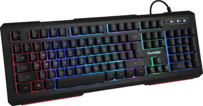 Cosmic Byte CB-GK-02 Corona Wired 7 Color RGB backlit with Effects, Anti-Ghosting Wired USB Standard Gaming Keyboard Compatible with Desktop, Laptop, Mac