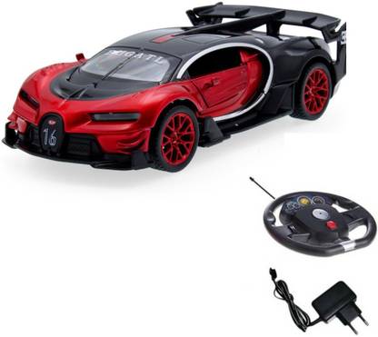 Hunger TOYS 1:14 RC Bugatti Veyron GT Model Steering wheel remote control Car Switch Door (Red & Black)