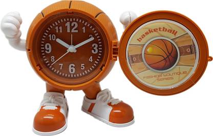 Tuelip Analog-Digital Ball Shape Open/Close Cartoon Analog Alarm Clock Orange Clock