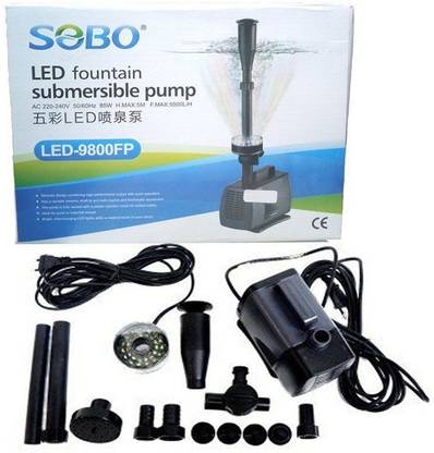 SOBO LED Fountain Submersible Pump-9800FP | Power: 85W | H.Max: 5M | F.Max: 5500L/H | Water Aquarium Pump