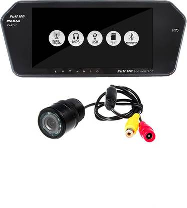Accedre 7 Inches Rear View Mirror Screen, 8 LED Night Vision Reverse Parking Camera Combo