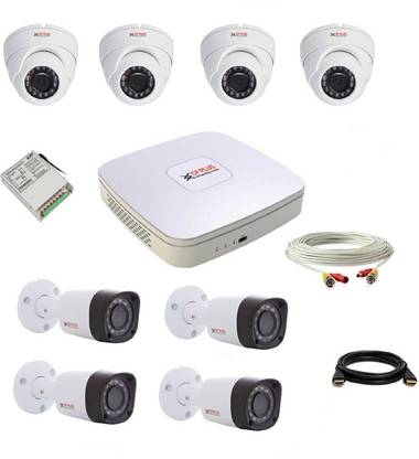 CP PLUS Set 4+4 Dome and Bullet CCTV Camera Full HD with DVR Night Vision and DVR with all accessories Security Camera