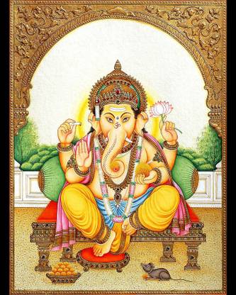 Harmony Arts Online Presents Holy God Ganesha painting ( Art Print ) For Home & Office Decor. Model no : GA219_a ( Size : 15 x 20 In. ) Canvas 15 inch x 0.08 inch Painting