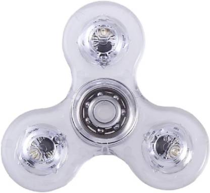 ROSE Crystal Transparent LED Light Fidget Hand Spinner Toy With Three Different Led Light Mode (Multicolor)