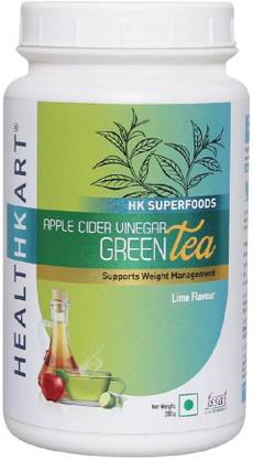 HEALTHKART Apple Cider Vinegar Green Tea - 200 g Lime Green Tea Plastic Bottle