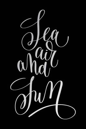 Posters | sea air and sun Printed Poster | funny poster | Posters for room Inspirational posters Motivational posters Funny quotes posters| Posters with quotes by 100yellow- Black Paper Print