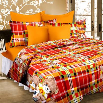 Cortina Microfiber Double Flat 120 TC Floral Bedsheet