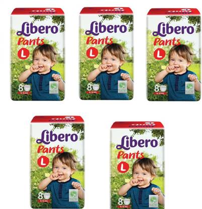 LIBERO Libero Diaper Pants Large Size (8 Counts) Pack of 5 - L
