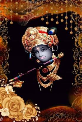 AthahDesigns Religious Wall Poster beautiful-krishna-dp-mpgytxbd Paper Print