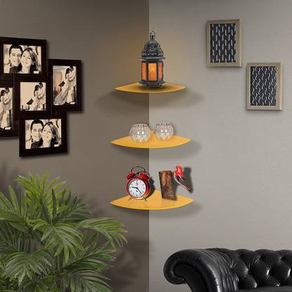KLAXON Corner Glass Wall Shelf