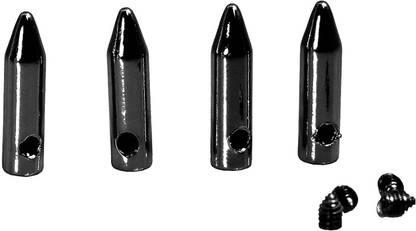 Lify Bullet Pointed Shaped Metal Aglets Shoelace Tips - Set of Four Tips and Screws Shoe Lace