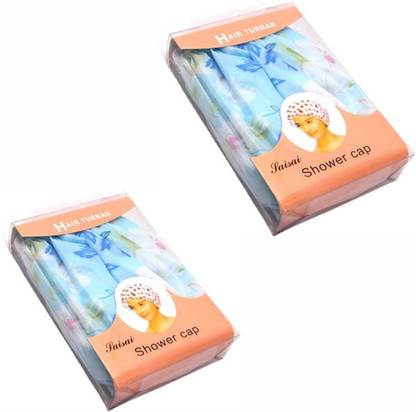 DzVR Reusable Elastic Water Proof Shower Cap Set of 2