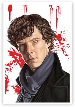 Wall Poster Sherlock Holmes Benedict Cumberbatch Fan Art Caricature Paper Print