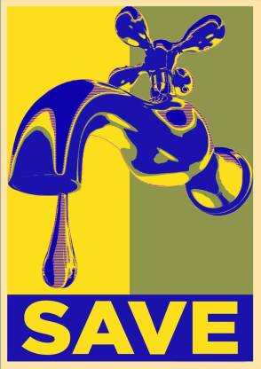 Wall Poster Save Water Paper Print