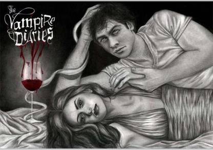 Wall Poster Vampire Diaries PHetching Paper Print