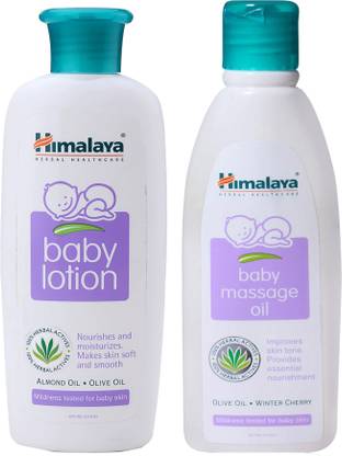 Himalaya Herbals Herbals Baby Massage Oil (200ml)+Himalaya Herbals Baby Lotion (200ml)