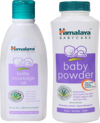 Himalaya Herbals Herbals Baby Massage Oil (200ml)+Himalaya Herbals Baby powder (200g)