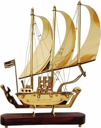 Brass Gift Center Ship Decorative Showpiece  -  38 cm