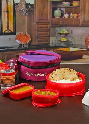Signoraware Classic Lunch (Sappire) with Bag 3 Containers Lunch Box