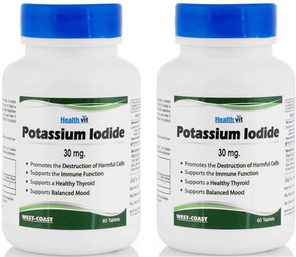 HealthVit Potassium Iodide 30mg 60 Tablets (Pack of 2)