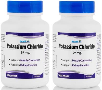 HealthVit Potassium Chloride 99mg 60 Tablets (Pack of 4)