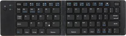 VibeX ™ Portable Foldable Ultra Slim Thin Mini Folding Mobile Holder Bluetooth, Wireless Handheld Multi-device Keyboard Compatible with Desktop, Laptop, Tablet, iPad, Mac