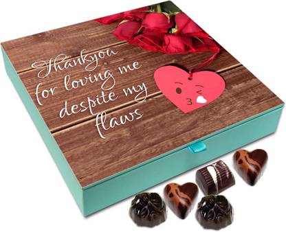 Chocholik Gift Box - Thank You For Loving Me Despite My Flaws Chocolate Box - 9pc Truffles