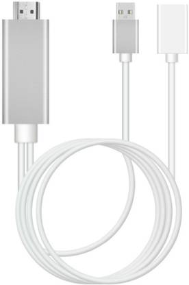Anweshas HDMI Cable 2 m HDMI HDTV 1080P Video AV Cable Adapter Plug and Play HD Display Cable Sync Phone to TV/Projector/Monitor/iPad/iPhone/Android/Type C Connect USB to Type C, Micro Usb and Lightning