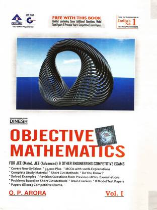 Dinesh Objective Mathematics Vol 1 & 2 with Model and Previous Question Papers