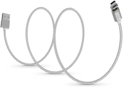 Memore Magnetic Charging Cable 1 m Wsken Mini2 Micro USB Cable Magnetic LED Display USB Sync and Fast Charger Cable for Android (Silver) (Android)