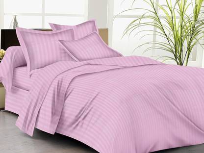 Skytex Satin Double Flat 300 TC Solid Bedsheet