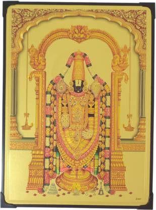 R S Exports Lord Balaji Photo Frame ( 30.5 cm x 22.5 cm x 1 cm ) / Wall Hangings for Home Decor and Wall Decor / Photo Frames For Posters and Thanksgiving Wall Decorations / venkateswara perumal lakshmi laxmi asta ashta kuber kubera Art work for Paintings and Wall Stickers / God Gods and Goddess Religious Frame