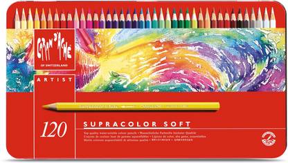 Caran D'Ache 3888.420 Artist Supracolor Soft Aquarelle (Metal Box) Hexagonal Shaped Color Pencils