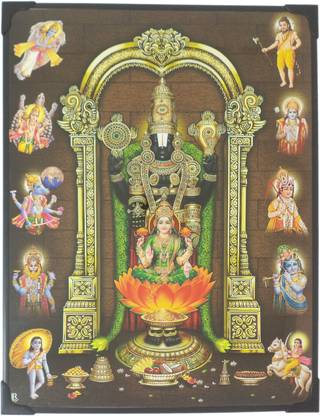 R S Exports Lord Balaji Laxmi and 10 Avatars Photo Frame ( 29 cm x 22.5 cm x 1 cm ) / venkateswara perumal lakshmi laxmi kuber kubera / God Gods and Goddess Religious Frame
