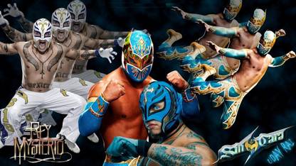 WWE Rey Mysterio Different Looks poster on quality paper 13x19 Paper Print