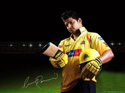 Suresh Raina wallpaper poster on LARGE PRINT 36X24 INCHES Photographic Paper