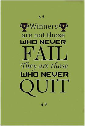 Winner never Quit quote HD Wallpaper on Art Paper Fine Art Print