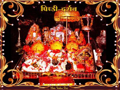 Maa Vaishno Devi wallpaper HD Pindi Darshan 2 on LARGE PRINT 36X24 INCHES Photographic Paper