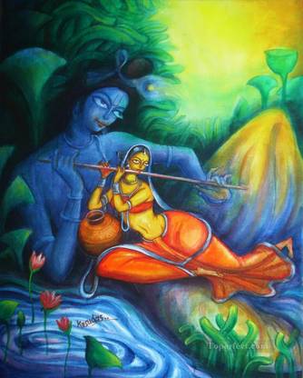Radha krishna paintings Beautiful 4 on LARGE PRINT 36X24 INCHES Photographic Paper