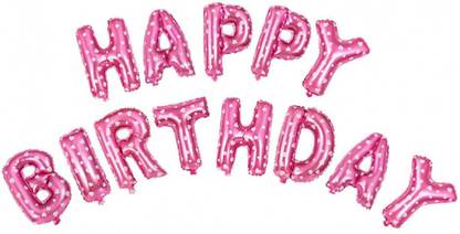 Digi Turtle Pink FOIL BIRTHDAY BALLOON BUNTING LETTERS