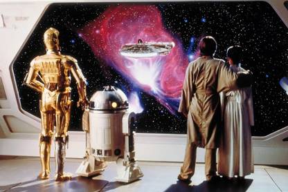 Star Wars C-3PO R2-D2 Millennium Falcon Travel Space Travel Stars Star Robot Space on LARGE PRINT 36X24 INCHES Photographic Paper