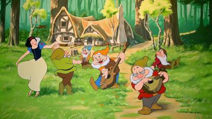 Snow White and The Seven Dwarfs HD Image poster on LARGE PRINT 36X24 INCHES Photographic Paper
