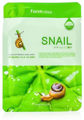 Farmstay Visible Difference Mask Sheet (Snail) One + One moisturized korean cosmetics